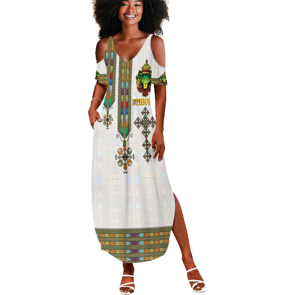 Personalized Ethiopia Lion Of Judah Summer Maxi Dress Tibeb Style