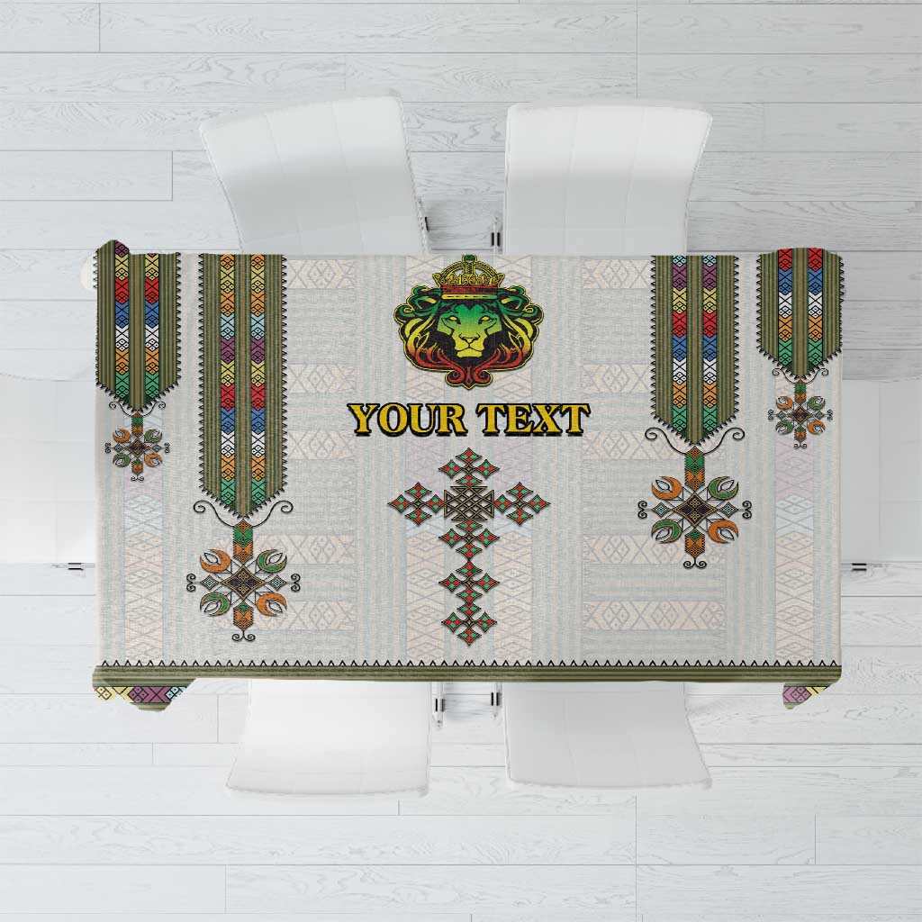 Personalized Ethiopia Lion Of Judah Tablecloth Tibeb Style