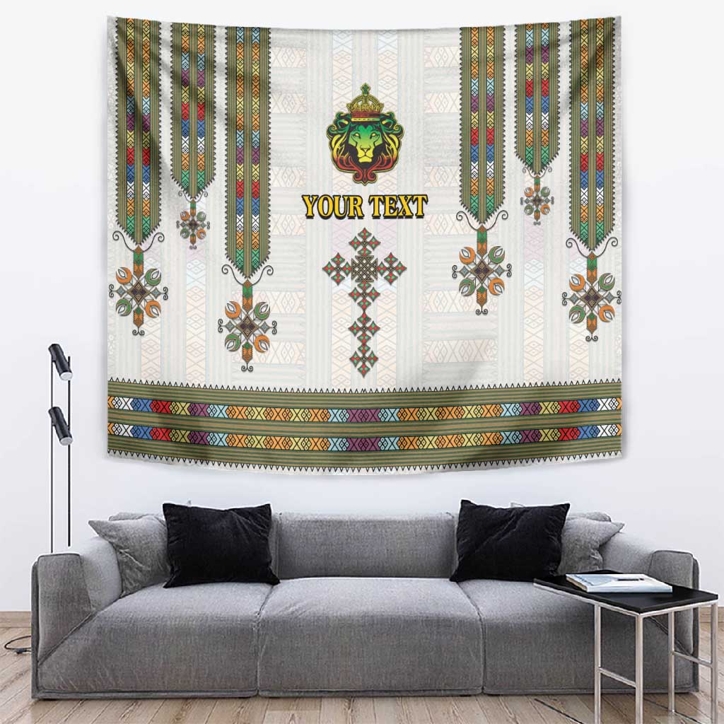 Personalized Ethiopia Lion Of Judah Tapestry Tibeb Style