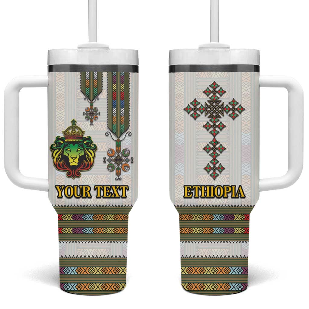 Personalized Ethiopia Lion Of Judah Tumbler With Handle Tibeb Style