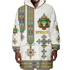 Personalized Ethiopia Lion Of Judah Wearable Blanket Hoodie Tibeb Style