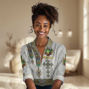 Personalized Ethiopia Lion Of Judah Women Casual Shirt Tibeb Style