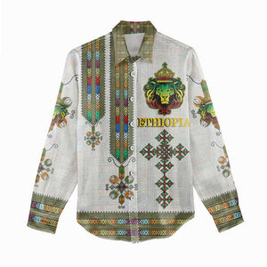 Personalized Ethiopia Lion Of Judah Women Casual Shirt Tibeb Style