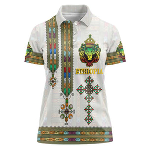 Personalized Ethiopia Lion Of Judah Women Polo Shirt Tibeb Style