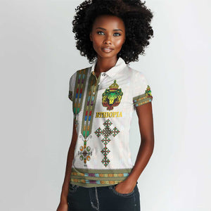 Personalized Ethiopia Lion Of Judah Women Polo Shirt Tibeb Style