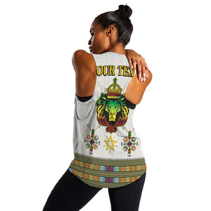 Personalized Ethiopia Lion Of Judah Women Racerback Tank Tibeb Style