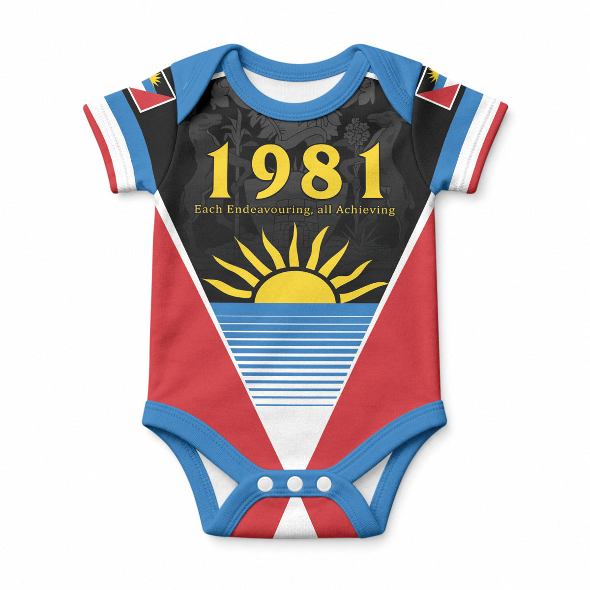 ‎Afro-Antiguans and Barbudans 1981 Baby Onesie Each Endeavouring All Achieving