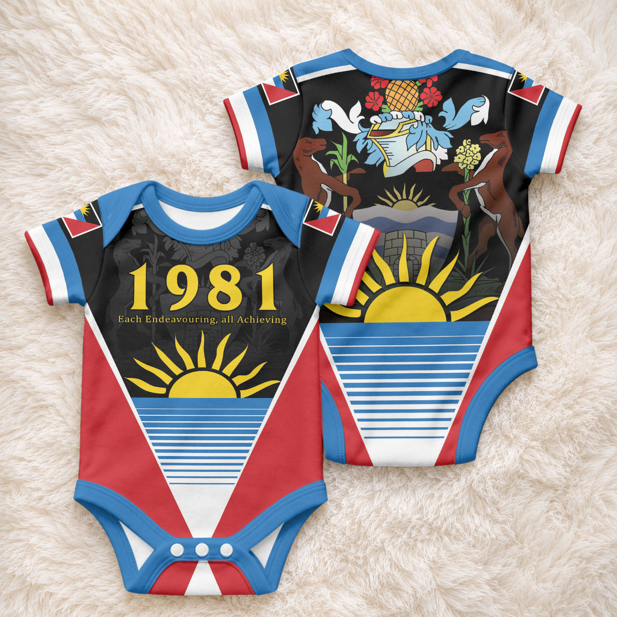 ‎Afro-Antiguans and Barbudans 1981 Baby Onesie Each Endeavouring All Achieving