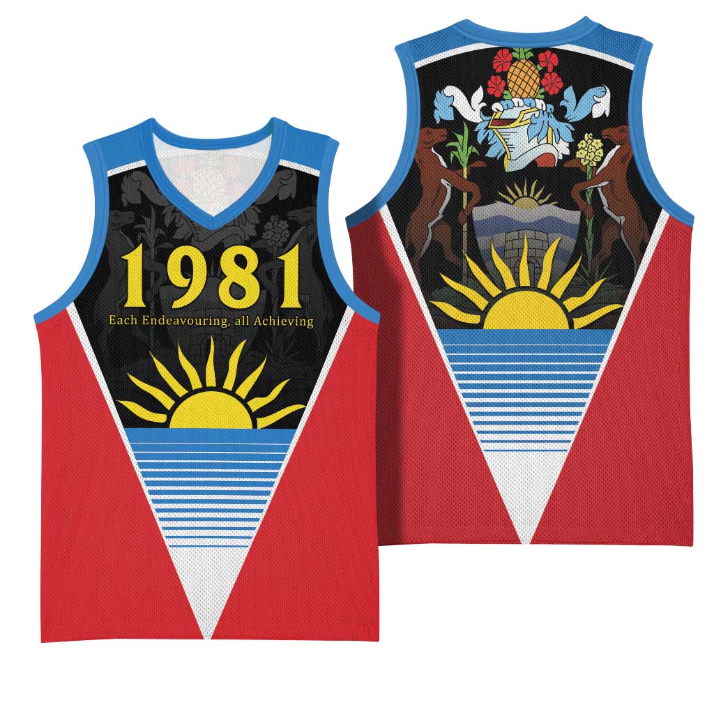 Afro-Antiguans and Barbudans 1981 Basketball Jersey Each Endeavouring All Achieving LT9