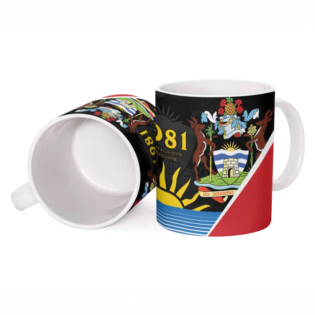 ‎Afro-Antiguans and Barbudans 1981 Ceramic Mug Each Endeavouring All Achieving
