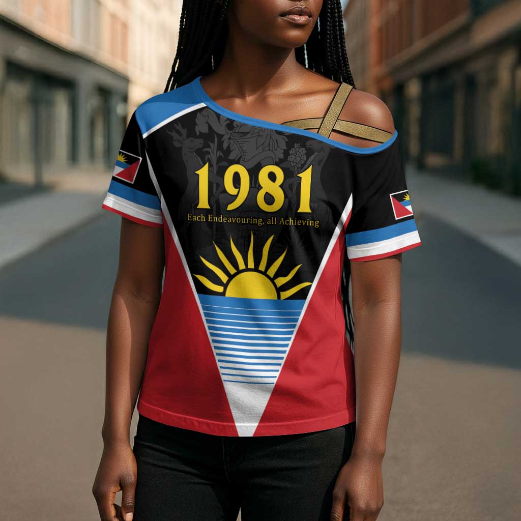 ‎Afro-Antiguans and Barbudans 1981 Cross Shoulder Shirt Each Endeavouring All Achieving