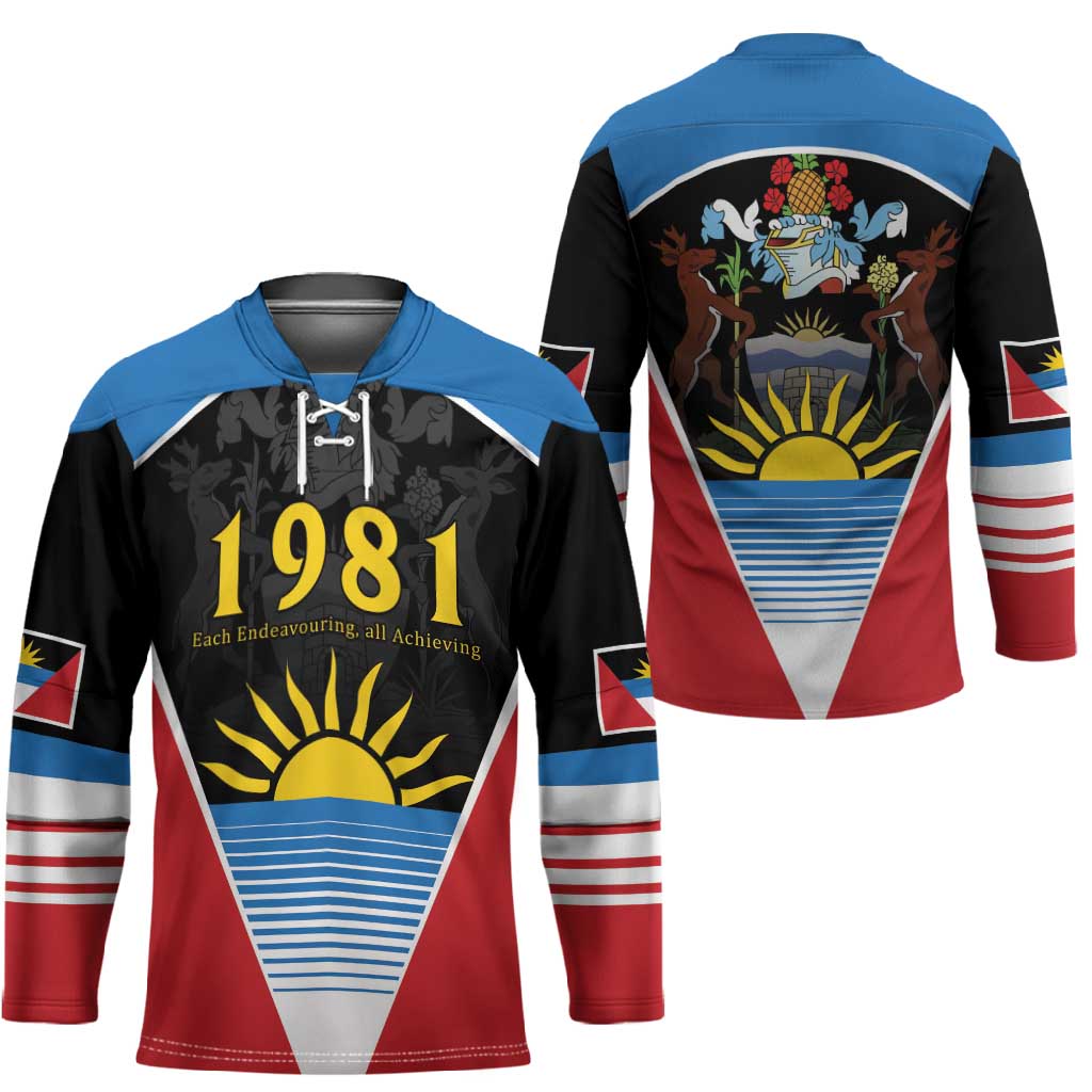 ‎Afro-Antiguans and Barbudans 1981 Hockey Jersey Each Endeavouring All Achieving