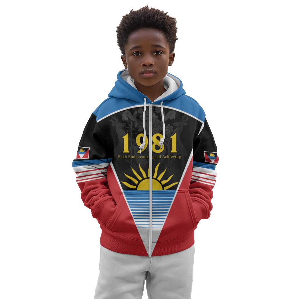 ‎Afro-Antiguans and Barbudans 1981 Kid Hoodie Each Endeavouring All Achieving