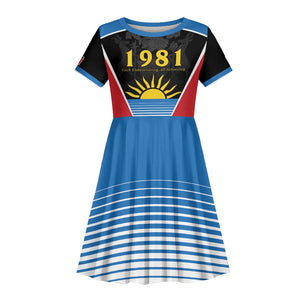 ‎Afro-Antiguans and Barbudans 1981 Kid Short Sleeve Dress Each Endeavouring All Achieving