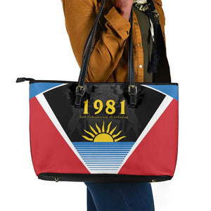 ‎Afro-Antiguans and Barbudans 1981 Leather Tote Bag Each Endeavouring All Achieving