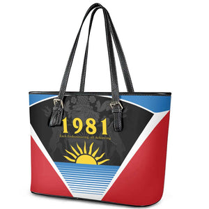 ‎Afro-Antiguans and Barbudans 1981 Leather Tote Bag Each Endeavouring All Achieving