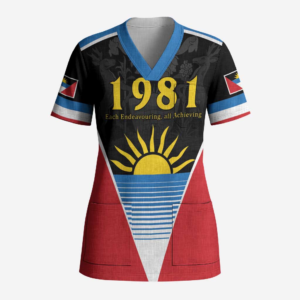 ‎Afro-Antiguans and Barbudans 1981 Scrub Top Each Endeavouring All Achieving