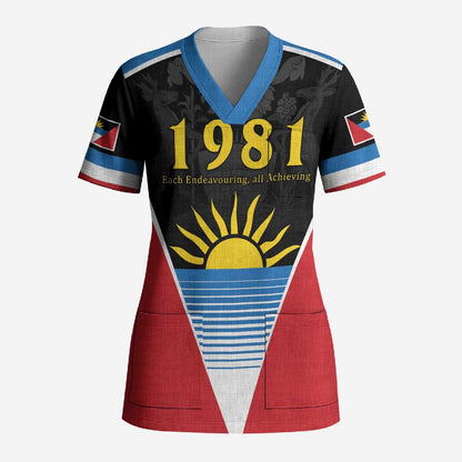 ‎Afro-Antiguans and Barbudans 1981 Scrub Top Each Endeavouring All Achieving