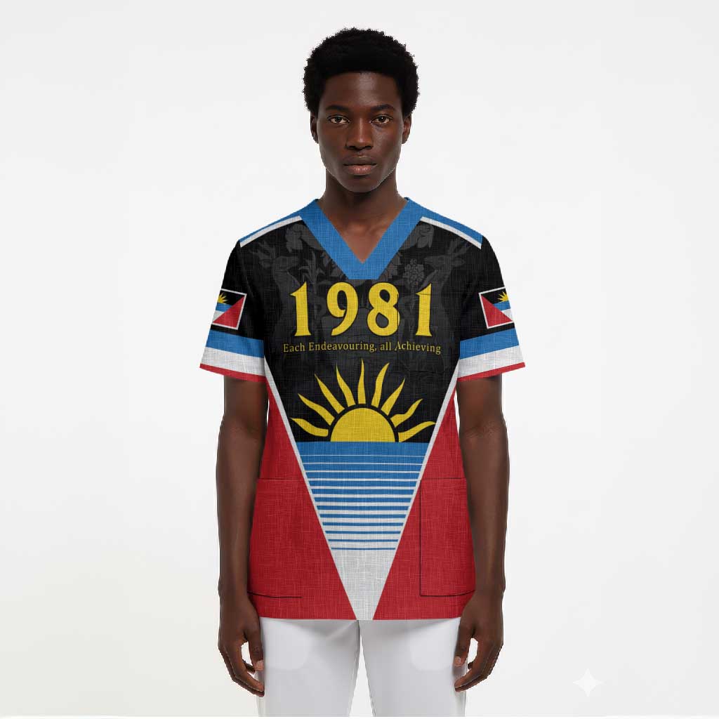 ‎Afro-Antiguans and Barbudans 1981 Scrub Top Each Endeavouring All Achieving
