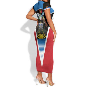 ‎Afro-Antiguans and Barbudans 1981 Short Sleeve Bodycon Dress Each Endeavouring All Achieving