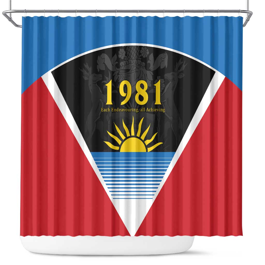 ‎Afro-Antiguans and Barbudans 1981 Shower Curtain Each Endeavouring All Achieving