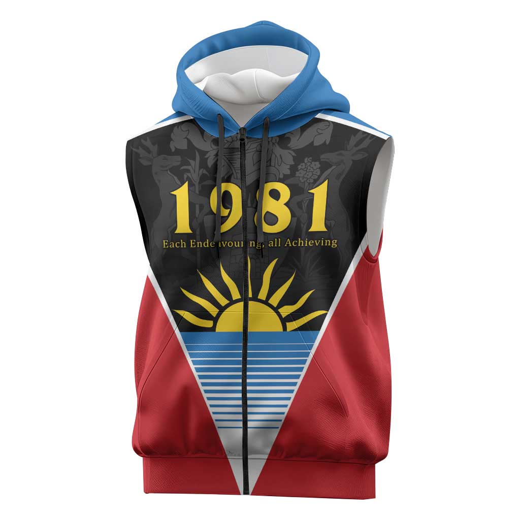 ‎Afro-Antiguans and Barbudans 1981 Sleeveless Zip Hoodie Each Endeavouring All Achieving - African Pride