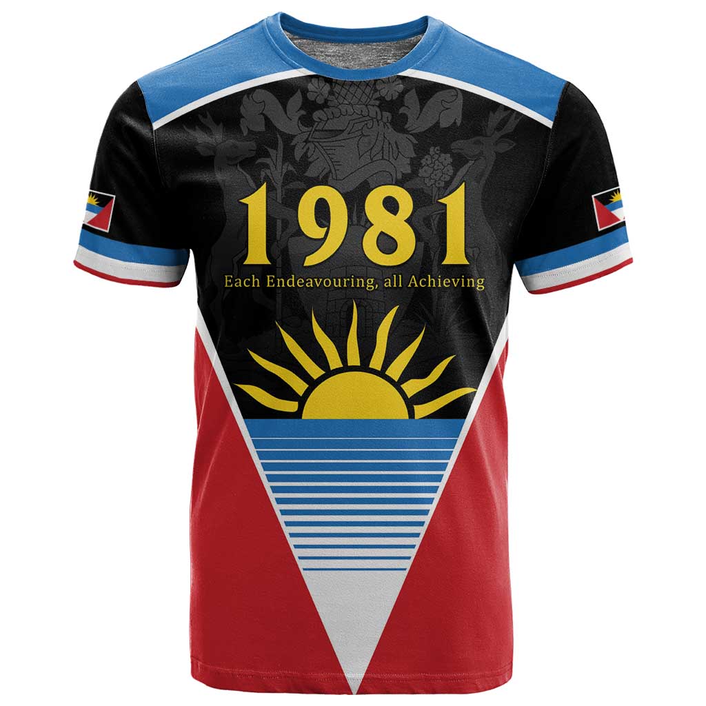 ‎Afro-Antiguans and Barbudans 1981 T shirt Each Endeavouring All Achieving