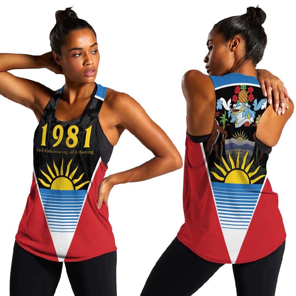 ‎Afro-Antiguans and Barbudans 1981 Women Racerback Tank Each Endeavouring All Achieving