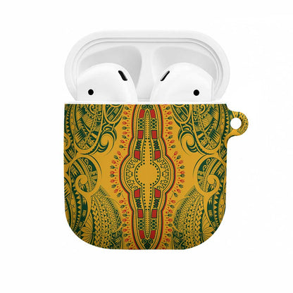 Dashiki and Polynesian Pattern AirPods Case Afro Pacific Culture Gold Version