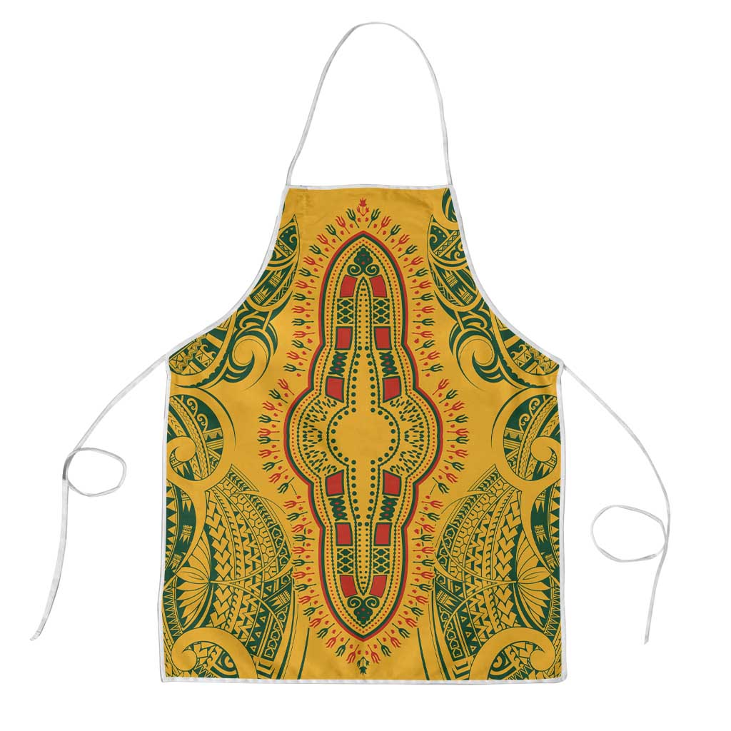 Dashiki and Polynesian Pattern Apron Afro Pacific Culture Gold Version