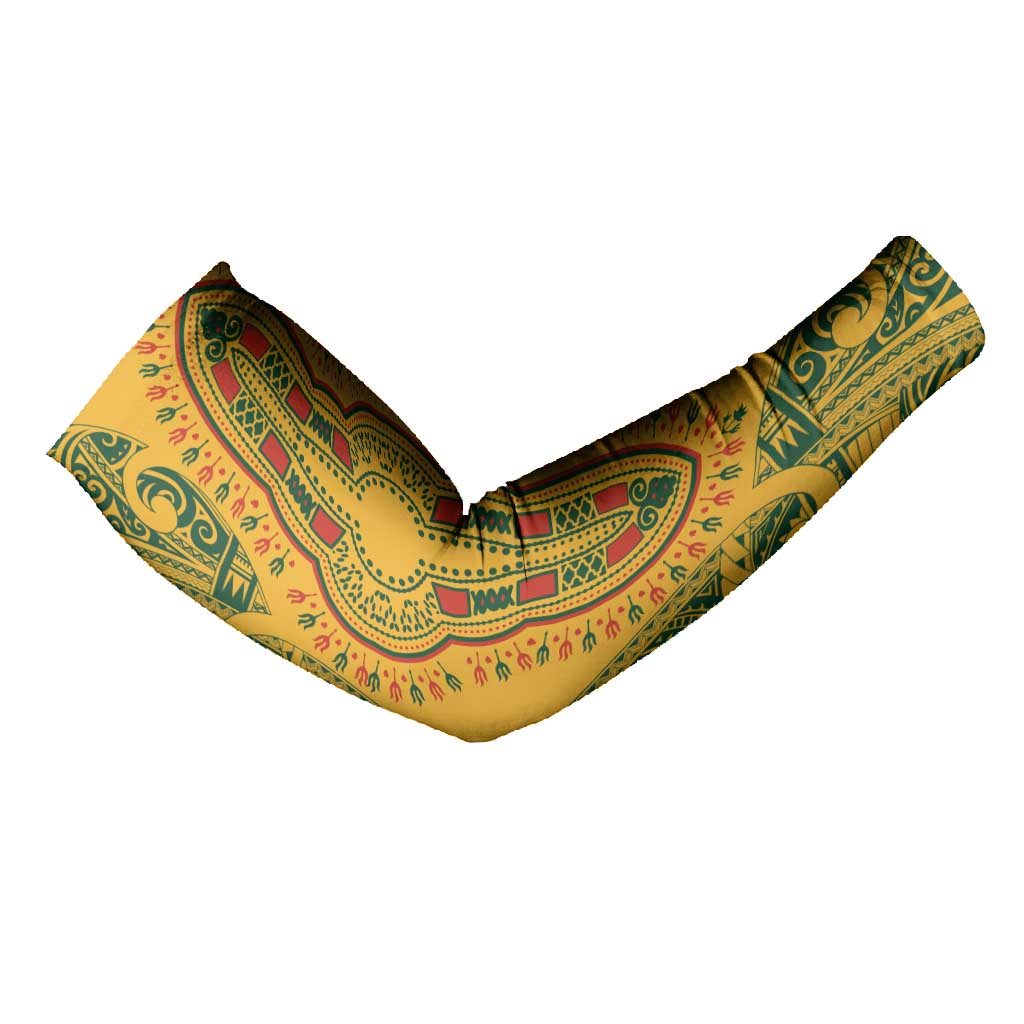 Dashiki and Polynesian Pattern Arm Sleeves Afro Pacific Culture Gold Version