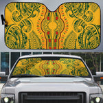 Dashiki and Polynesian Pattern Auto Sun Shade Afro Pacific Culture Gold Version