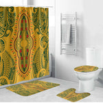 Dashiki and Polynesian Pattern Bathroom Set Afro Pacific Culture Gold Version