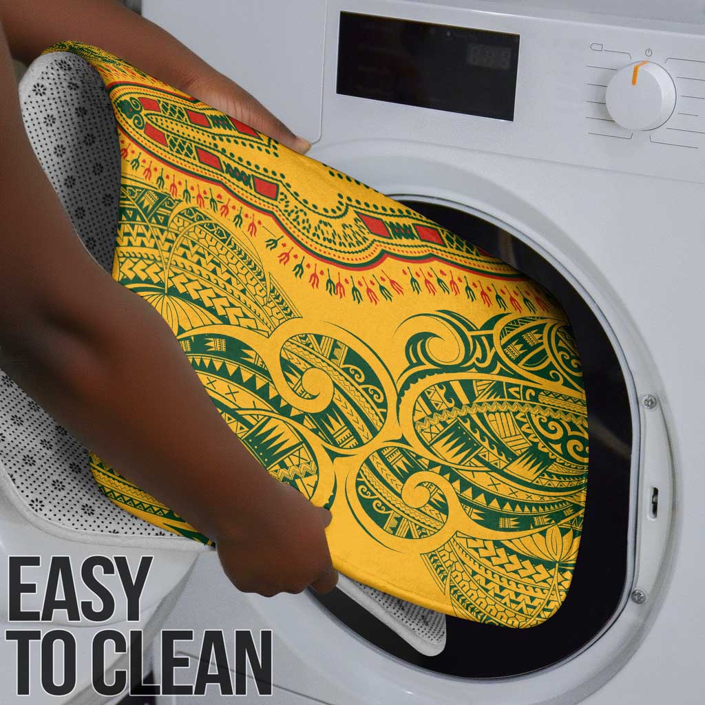 Dashiki and Polynesian Pattern Bathroom Set Afro Pacific Culture Gold Version