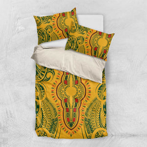 Dashiki and Polynesian Pattern Bedding Set Afro Pacific Culture Gold Version