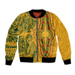Dashiki and Polynesian Pattern Bomber Jacket Afro Pacific Culture Gold Version