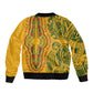 Dashiki and Polynesian Pattern Bomber Jacket Afro Pacific Culture Gold Version