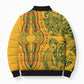Dashiki and Polynesian Pattern Bomber Puffer Jacket Afro Pacific Culture Gold Version