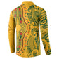 Dashiki and Polynesian Pattern Button Sweatshirt Afro Pacific Culture Gold Version