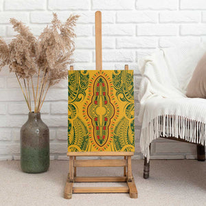 Dashiki and Polynesian Pattern Canvas Wall Art Afro Pacific Culture Gold Version