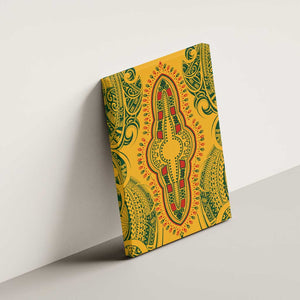 Dashiki and Polynesian Pattern Canvas Wall Art Afro Pacific Culture Gold Version