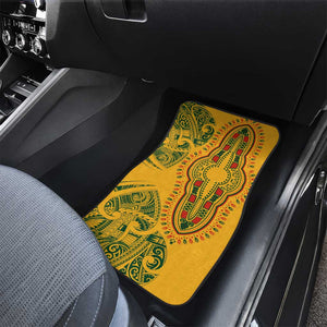 Dashiki and Polynesian Pattern Car Mats Afro Pacific Culture Gold Version