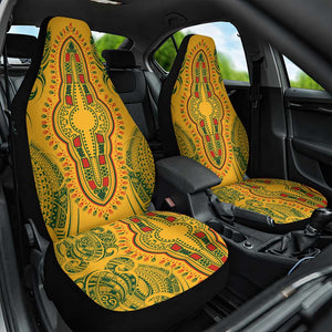 Dashiki and Polynesian Pattern Car Seat Cover Afro Pacific Culture Gold Version