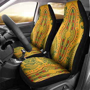 Dashiki and Polynesian Pattern Car Seat Cover Afro Pacific Culture Gold Version