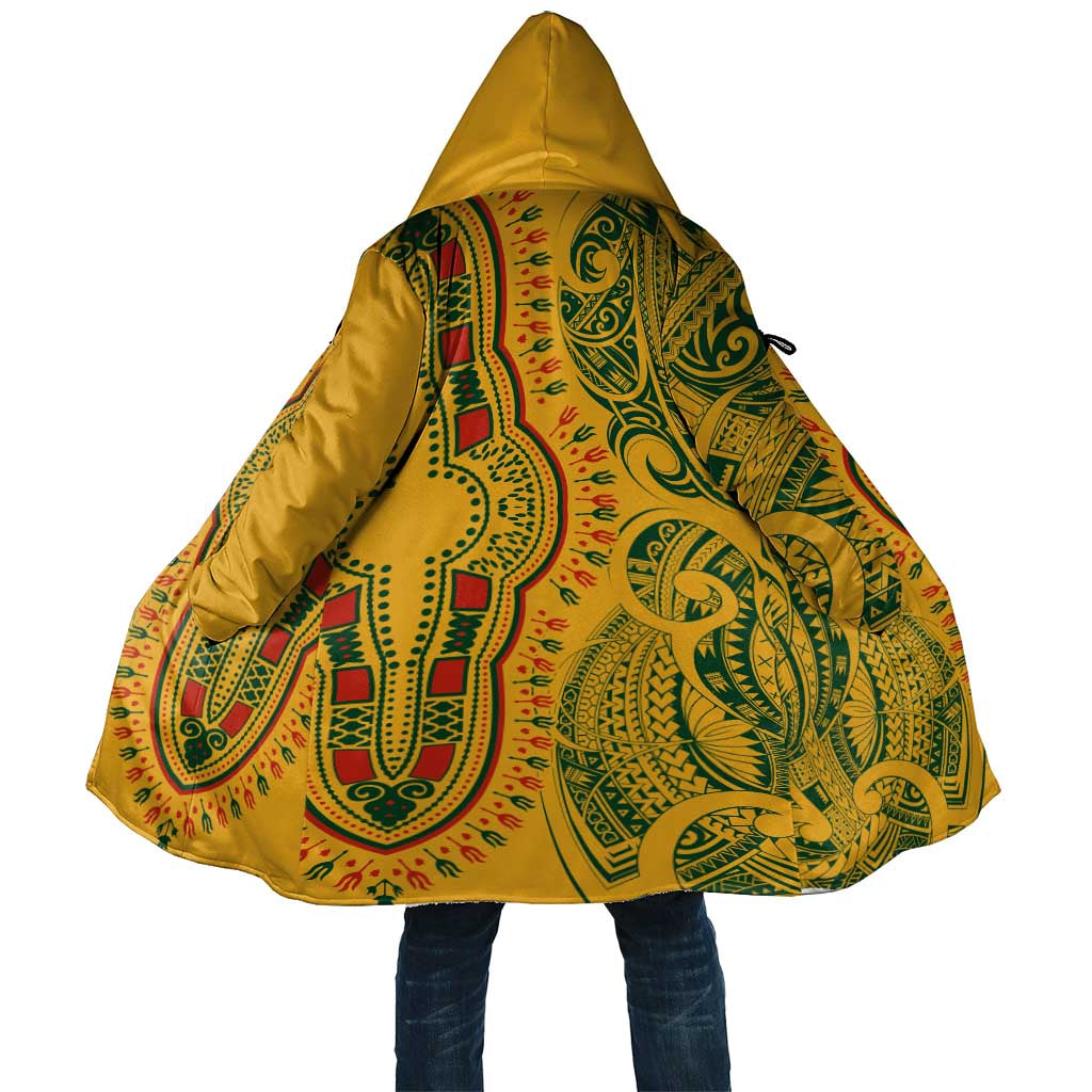 Dashiki and Polynesian Pattern Cloak Afro Pacific Culture Gold Version