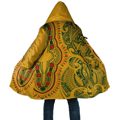 Dashiki and Polynesian Pattern Cloak Afro Pacific Culture Gold Version