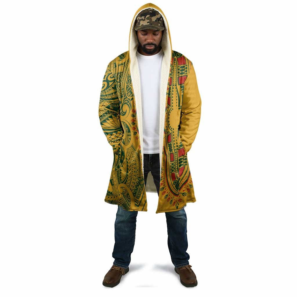 Dashiki and Polynesian Pattern Cloak Afro Pacific Culture Gold Version