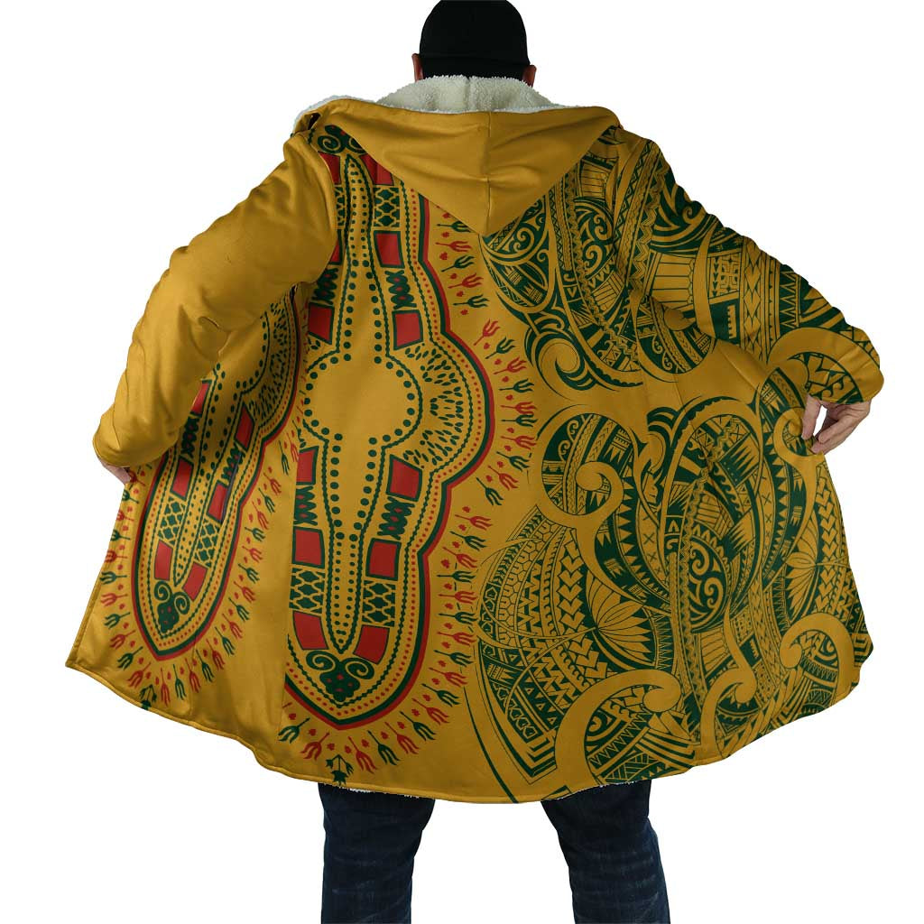 Dashiki and Polynesian Pattern Cloak Afro Pacific Culture Gold Version