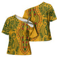 Dashiki and Polynesian Pattern Cross Shoulder Shirt Afro Pacific Culture Gold Version