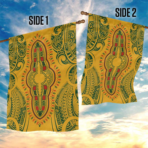 Dashiki and Polynesian Pattern Garden Flag Afro Pacific Culture Gold Version